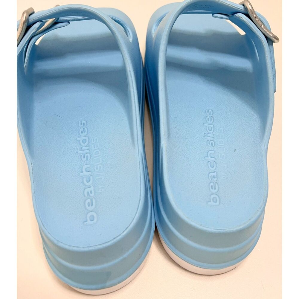 J/Slides Simply B Platform Slides in Sky Blue. Size 8. - Picture 5 of 8